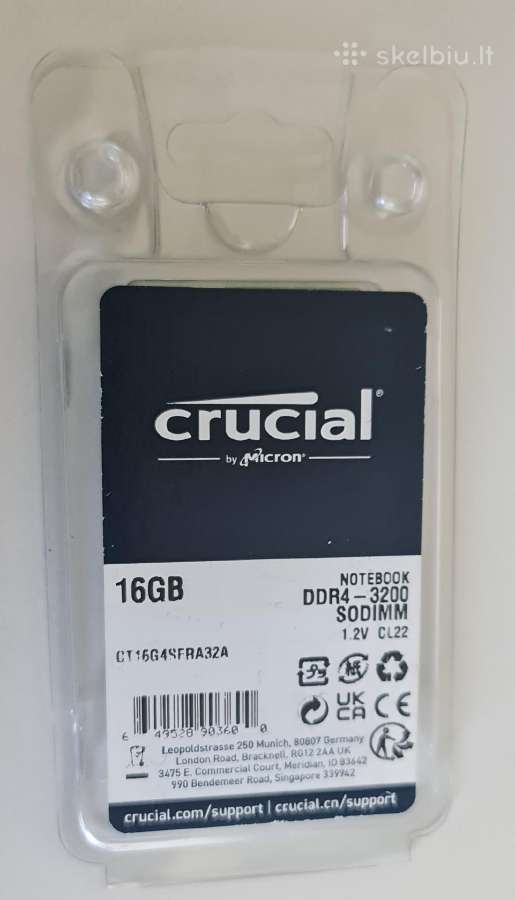 Crucial 16gb Ddr4-3200 Sodimm - nuotraukos Nr. 2