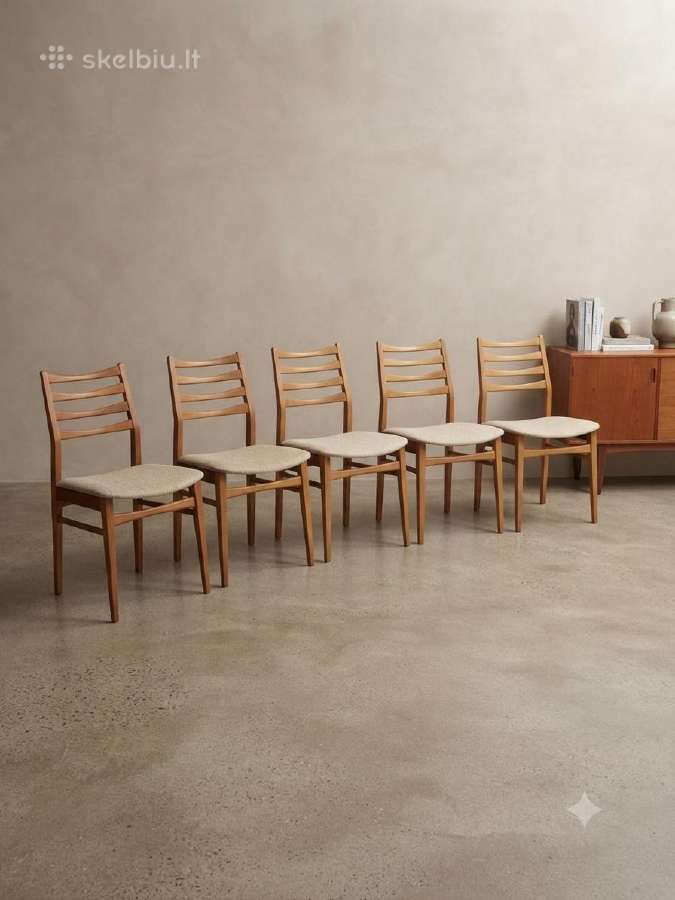 Vintažinės mid century bukmedžio kėdės - nuotraukos Nr. 2