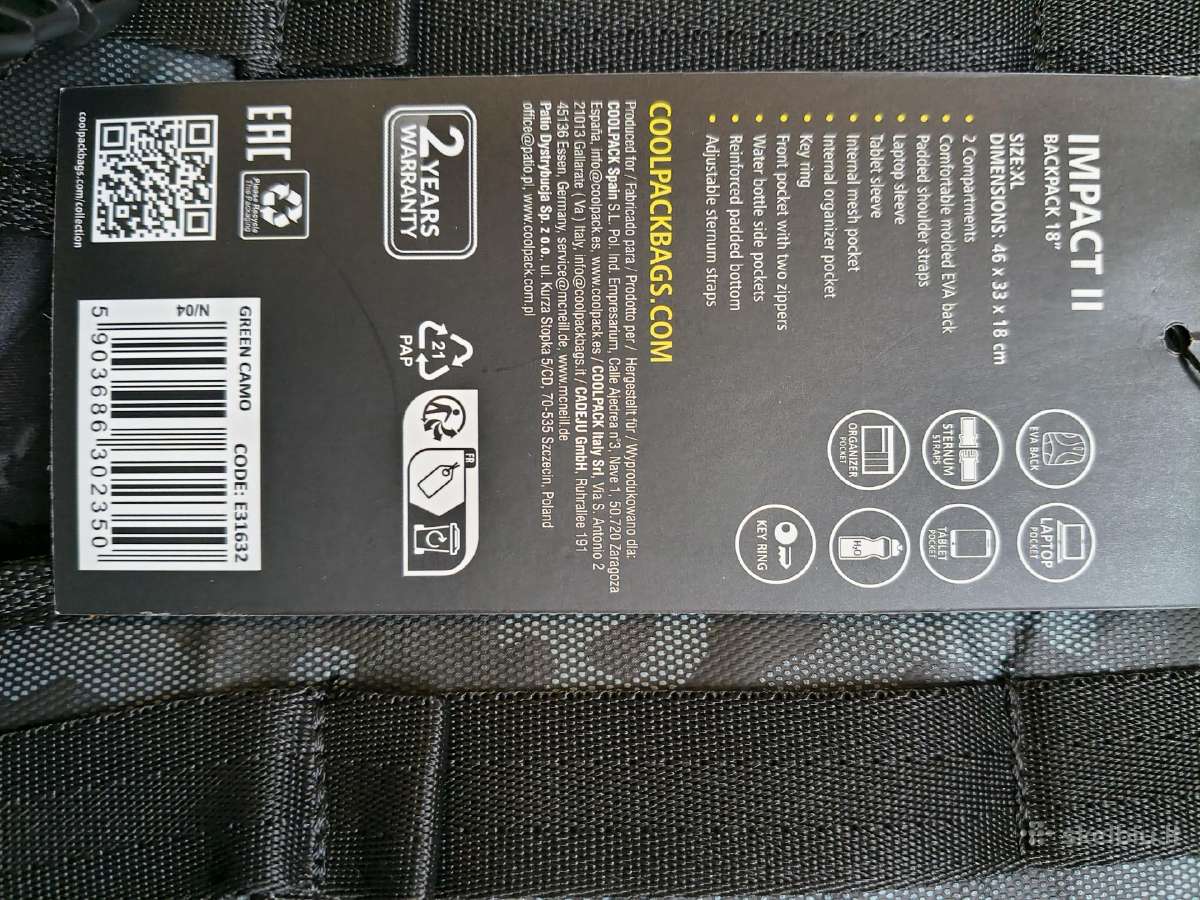 Kuprinė Coolpack nauja - nuotraukos Nr. 3