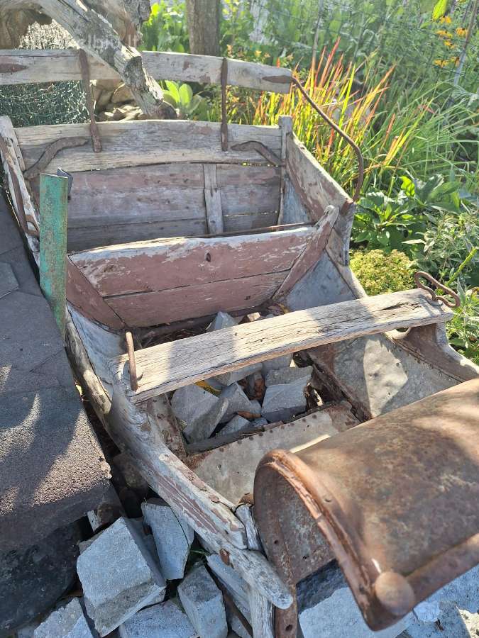 Senovinės medinės rogės sodybo dekorui - nuotraukos Nr. 2