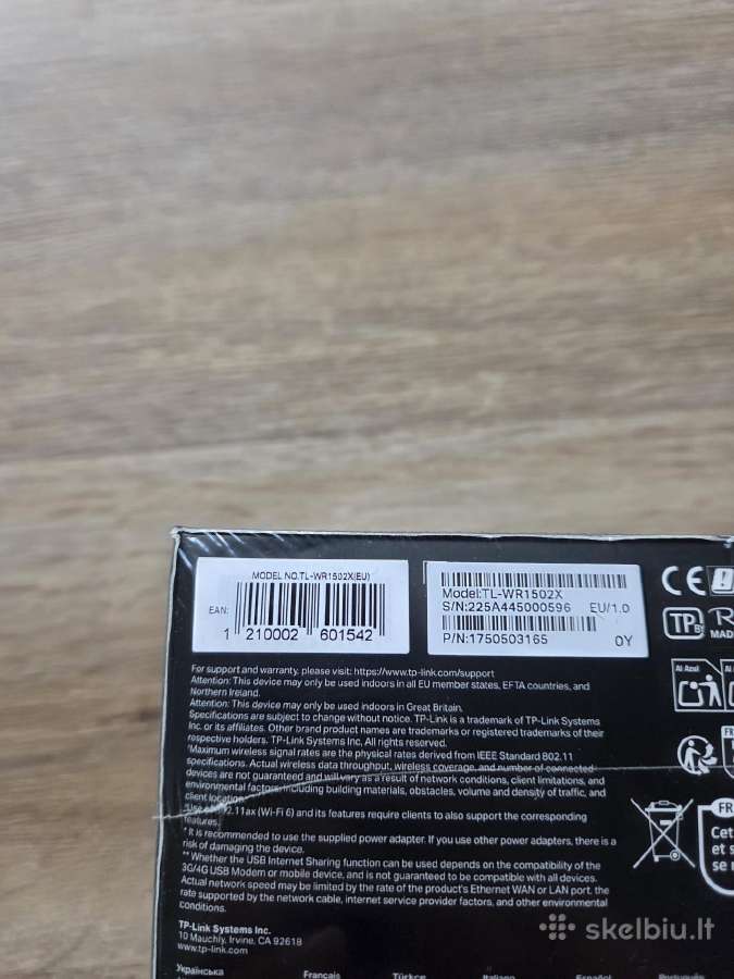 Tp-link Tl-wr1502x Ax1500, juodas Maršrutizatorius - nuotraukos Nr. 2