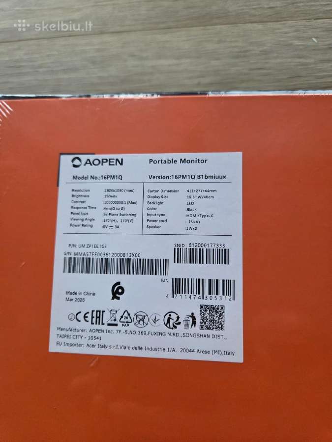 Acer Aopen 16pm1q B1bmiuux monitorius - nuotraukos Nr. 3
