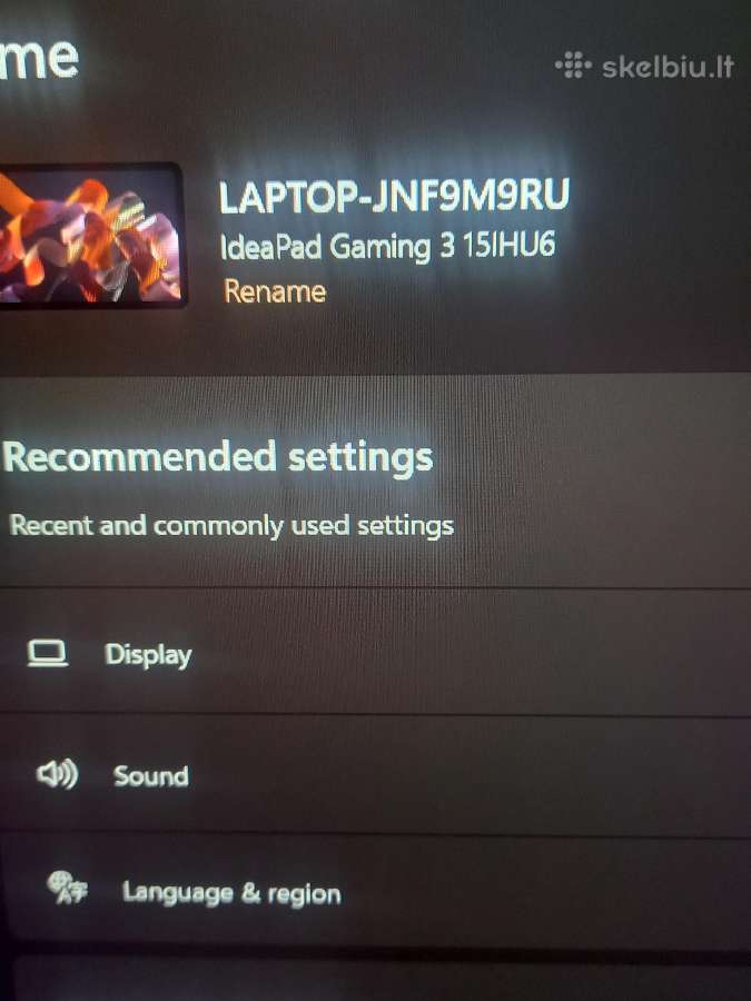 Lenovo Ideapad Gaming 3 15ihu6 - nuotraukos Nr. 3
