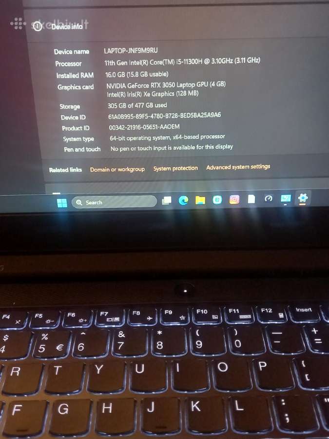 Lenovo Ideapad Gaming 3 15ihu6 - nuotraukos Nr. 6