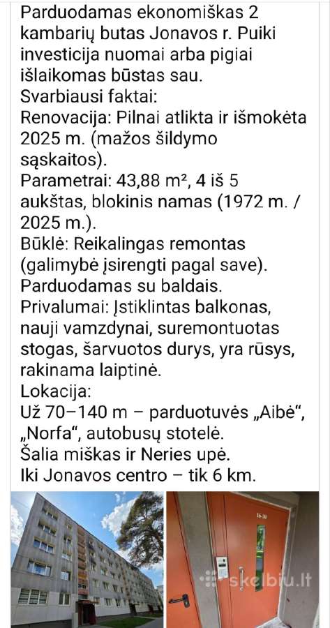 Parduodu 2kambarių butą Ruklos miestelyje - nuotraukos Nr. 10