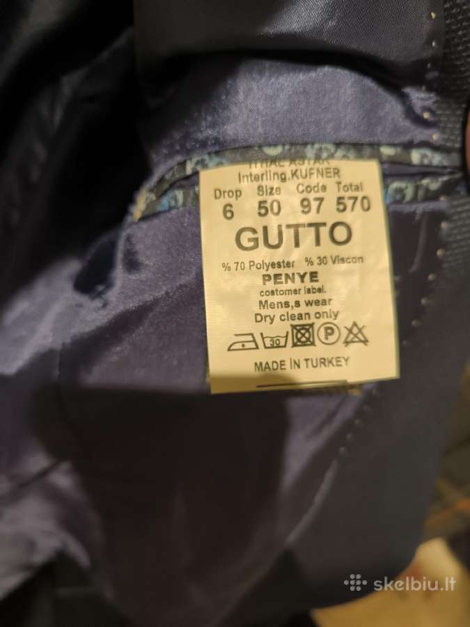Gutto vyriškas tamsiai mėlynas švarkas - nuotraukos Nr. 3