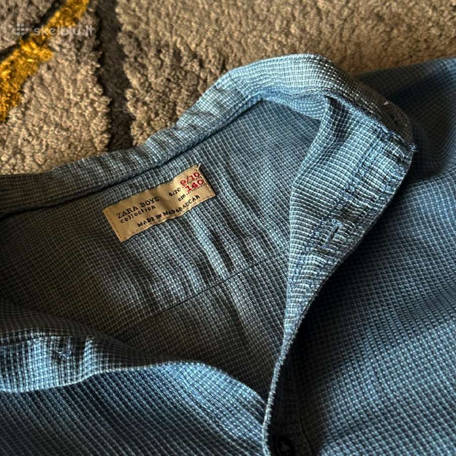 Zara Boys marškiniai mėlyni languoti - nuotraukos Nr. 3