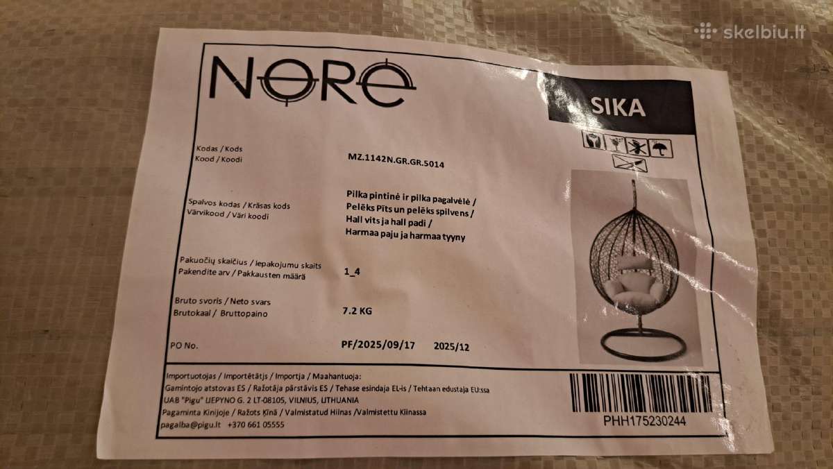 Naujas Pakabinamas supamas kreslas - nuotraukos Nr. 3