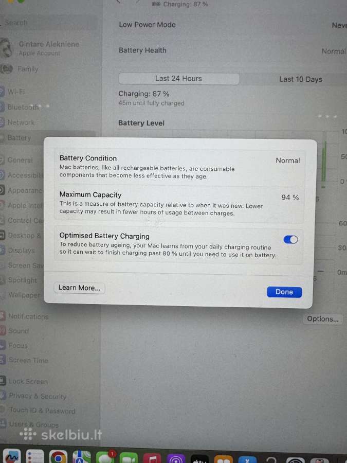 MacBook air M2 8gb RAM 258gb SSD Starlight - nuotraukos Nr. 4