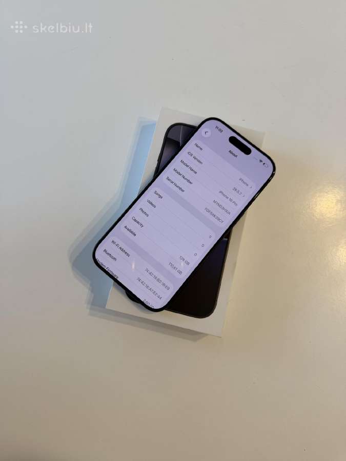 Apple iPhone 16 pro 128gb black titanium 89% - nuotraukos Nr. 3