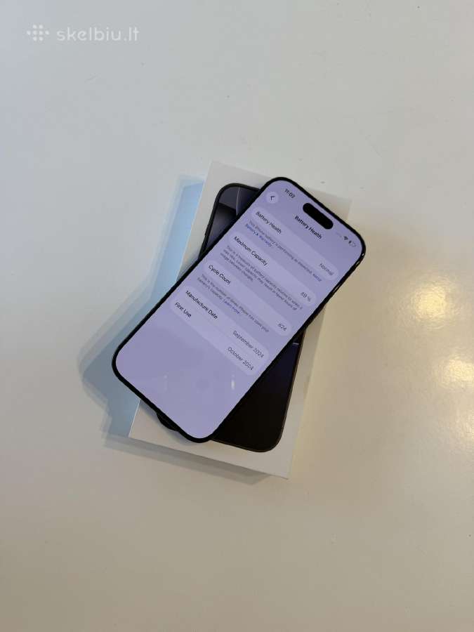 Apple iPhone 16 pro 128gb black titanium 89% - nuotraukos Nr. 4