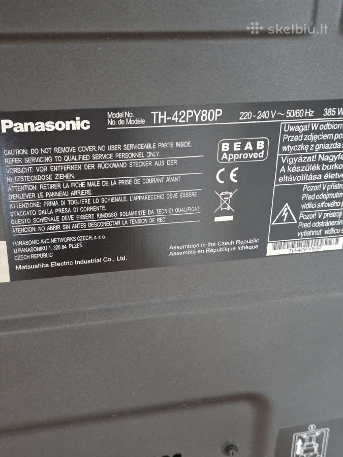 Panasonic Viera Th-42py80p Plazminis TV - nuotraukos Nr. 3