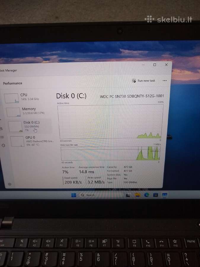 T14 Ryzen 7 Pro/32gb RAM/512gb SSD - nuotraukos Nr. 6