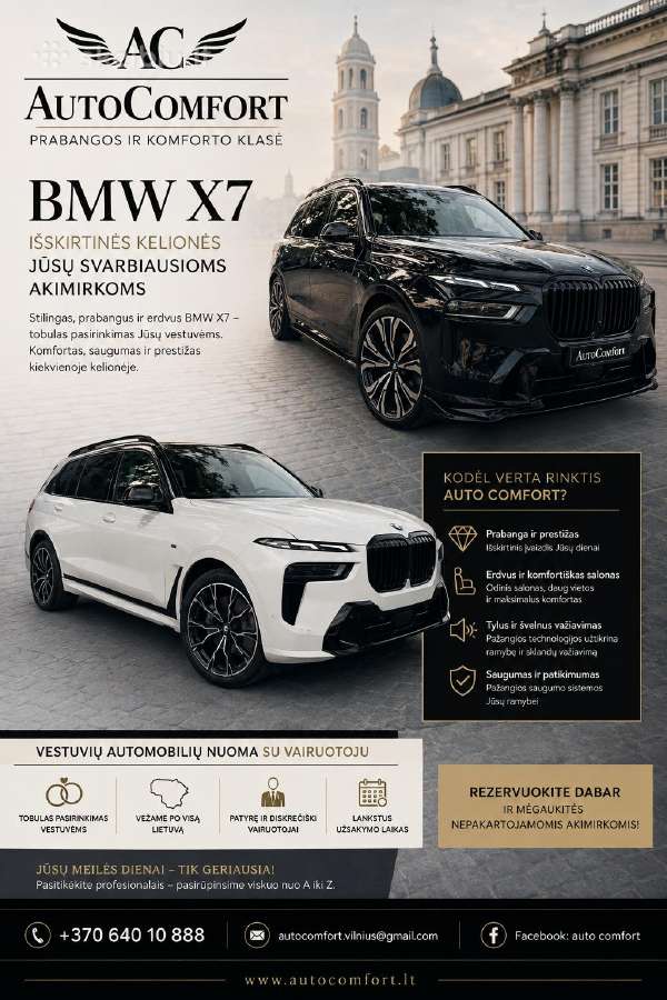 Bmw X7 G07, automobilių nuoma vestuvėms - nuotraukos Nr. 6