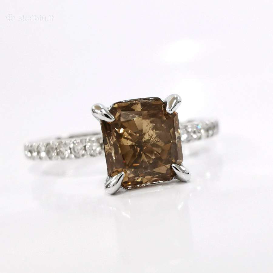 Aukso žiedas su 1,20 ct konjakiniu deimantu - nuotraukos Nr. 6