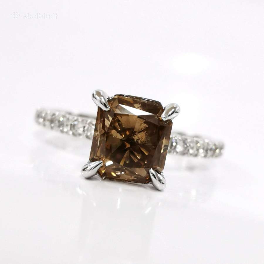 Aukso žiedas su 1,20 ct konjakiniu deimantu - nuotraukos Nr. 8