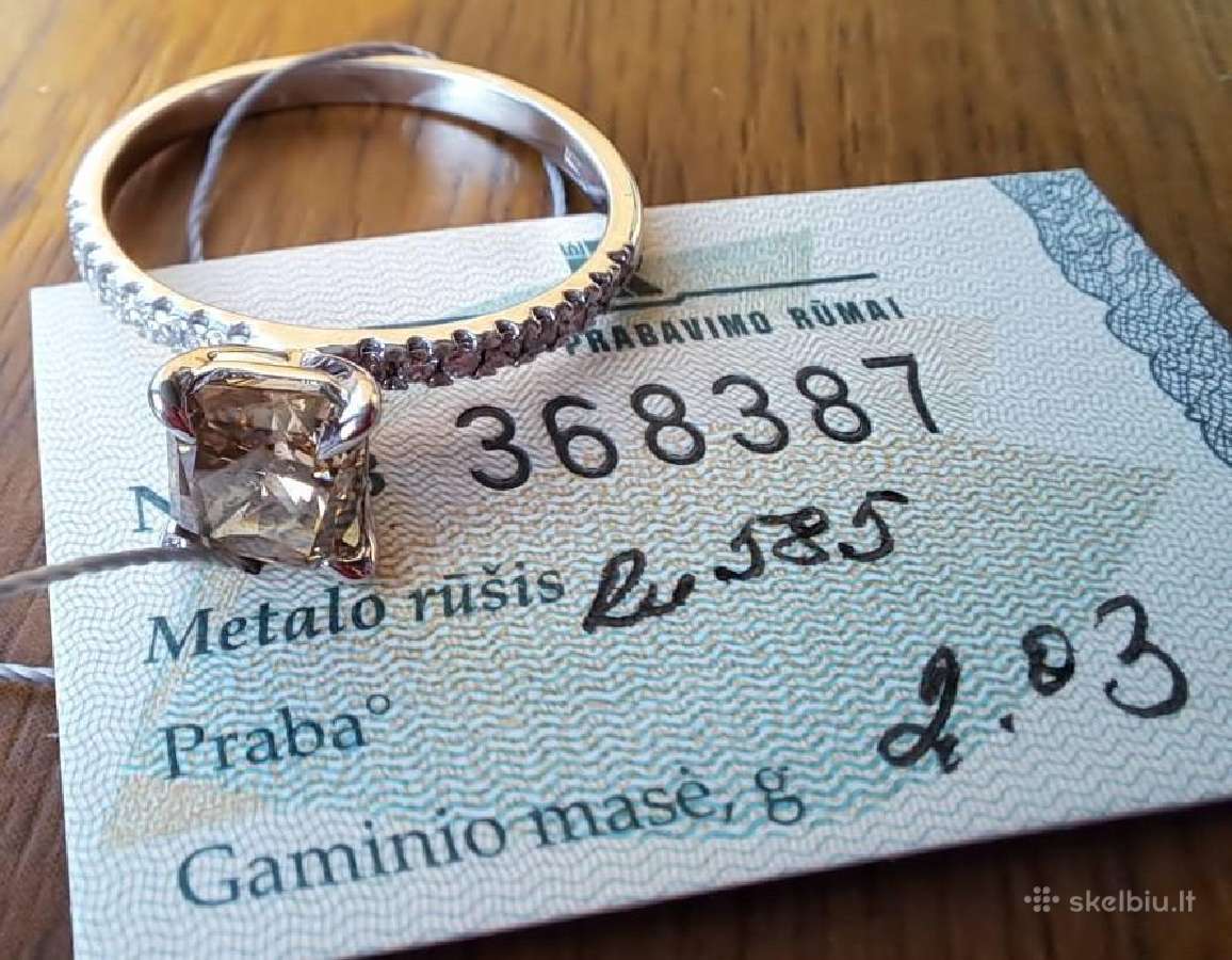 Aukso žiedas su 1,20 ct konjakiniu deimantu - nuotraukos Nr. 2