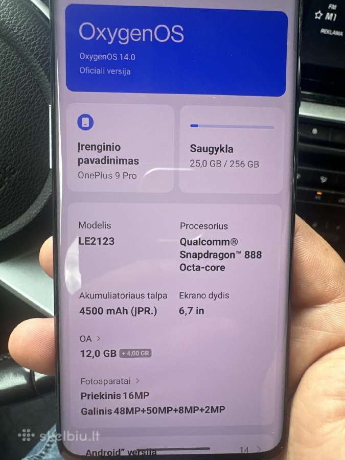 Oneplius 9 pro 12gb RAM. 256gb - nuotraukos Nr. 5