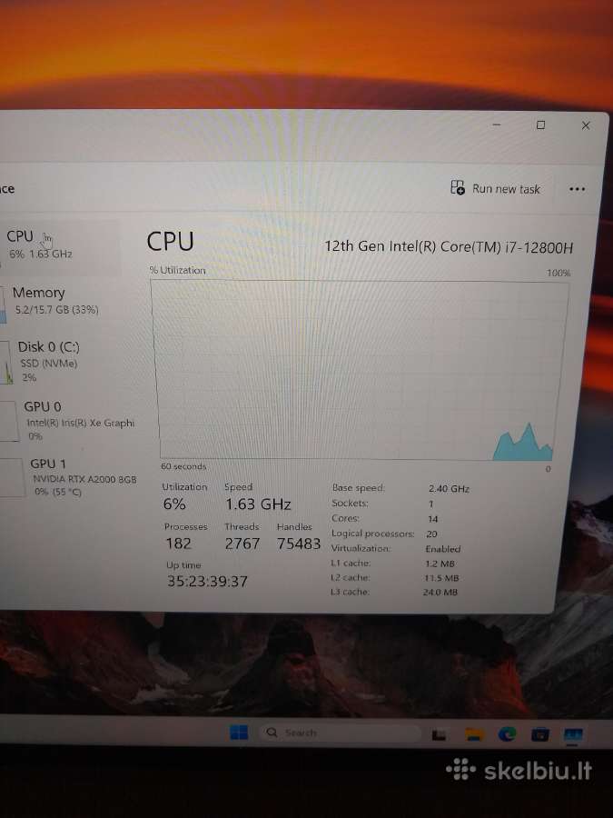 Precision 5570 4k/i7-12700h/rtx A2000 - nuotraukos Nr. 5