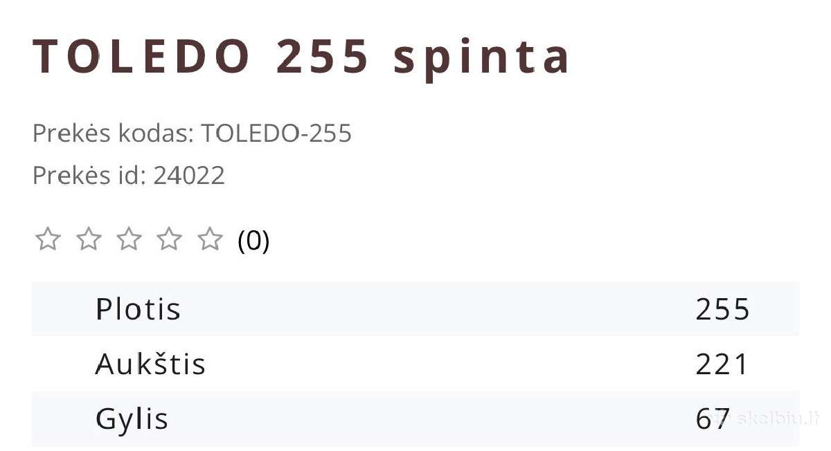 Parduodame Spintą. Toledo 255 baltos spalvos. - nuotraukos Nr. 3