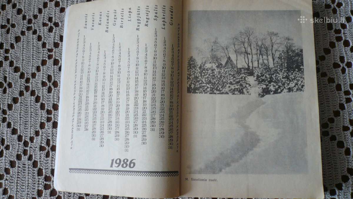 Šeimos kalendorius 1986 m. - nuotraukos Nr. 2
