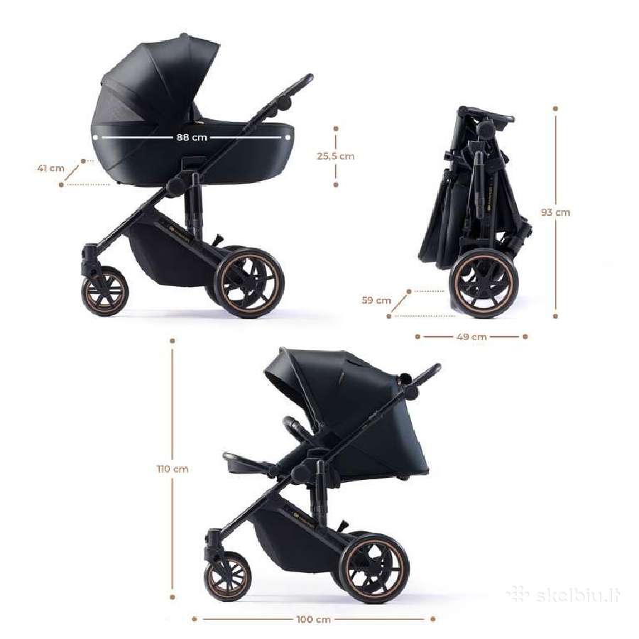 Vežimėlis Kinderkraft 3in1 Prime 2 Mink Pro - nuotraukos Nr. 2