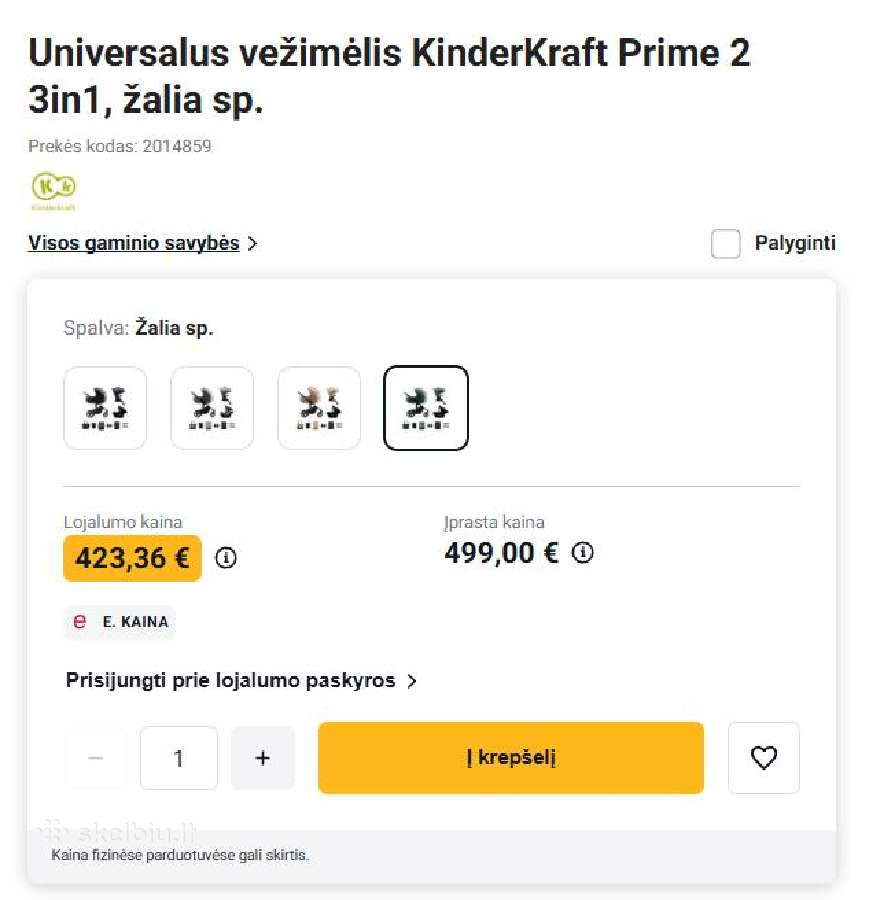 Vežimėlis Kinderkraft 3in1 Prime 2 Mink Pro - nuotraukos Nr. 5