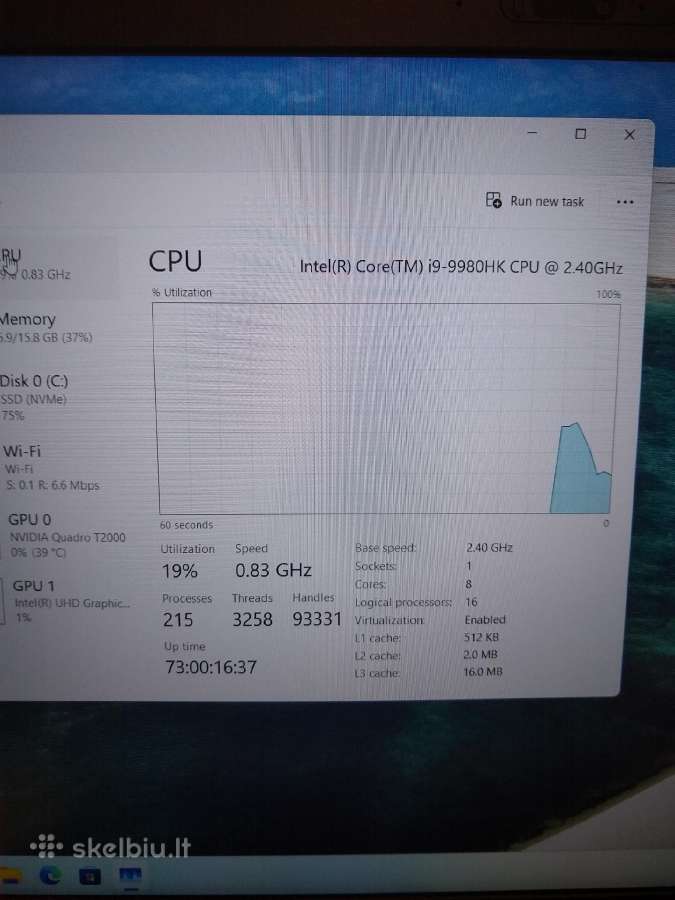 Precision 7540 i9-9980hk/16/500 - nuotraukos Nr. 4