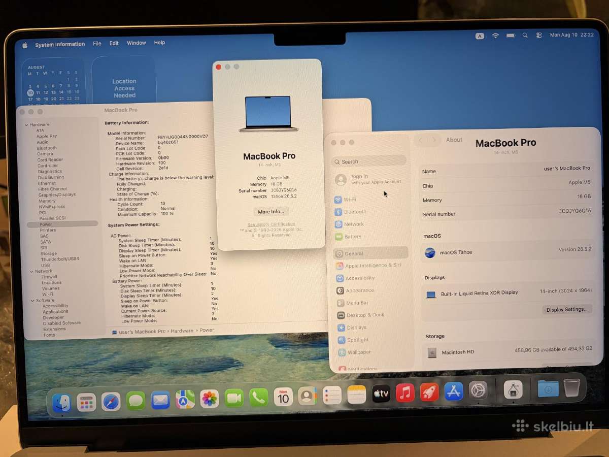MacBook Pro 14 su M5 16gb 512gb SSD idealus - nuotraukos Nr. 8