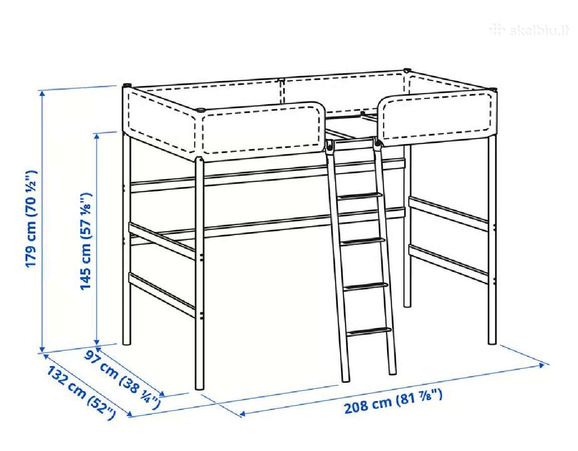 Aukšta Ikea Lova Tuffing + čiužinys - nuotraukos Nr. 2