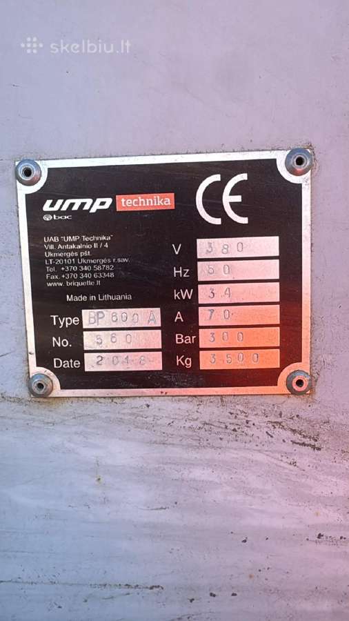 Briketavimo presas Ump Technika BP 600 A - nuotraukos Nr. 5