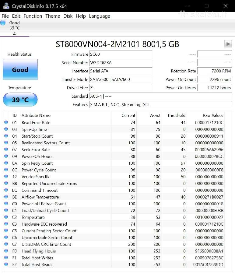 Seagate Ironwolf 8 TB HDD St8000vn004 - nuotraukos Nr. 3