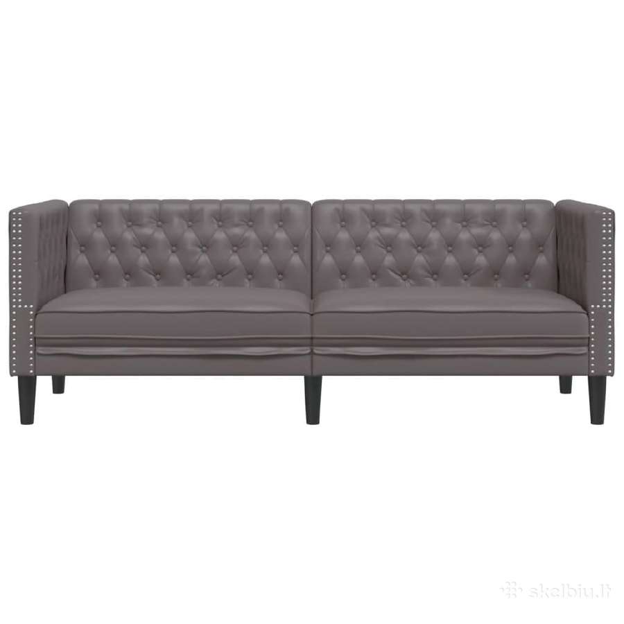 Trivietė chesterfield sofa - nuotraukos Nr. 4