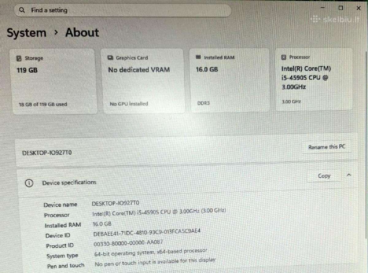 Nedidelis baltas kompiuteris i5/16gb/120gb - nuotraukos Nr. 4