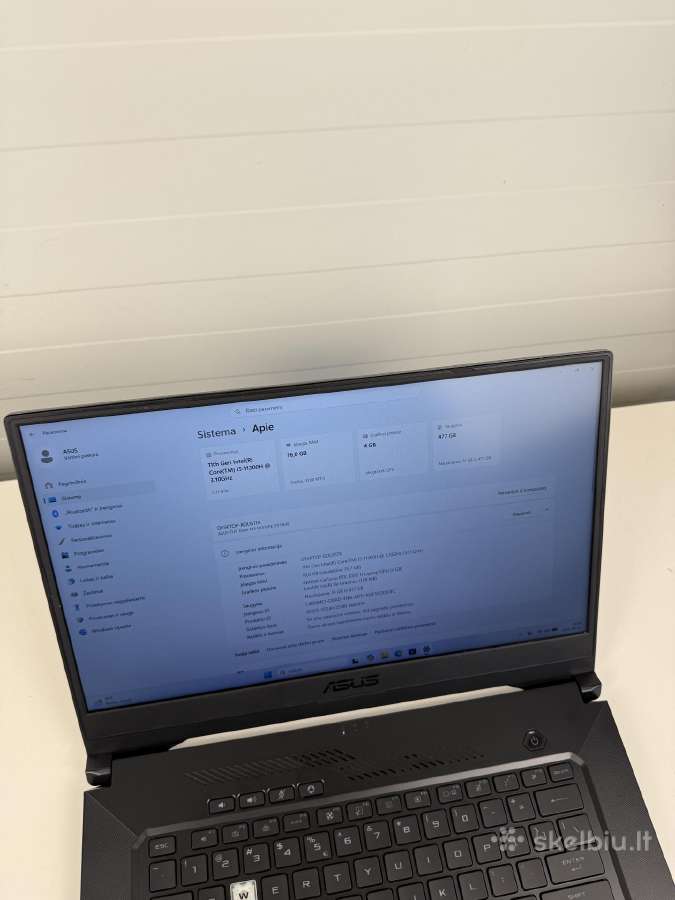 Asus Tuf F15 Rtx 3050ti I5 11300h 16gb RAM - nuotraukos Nr. 6