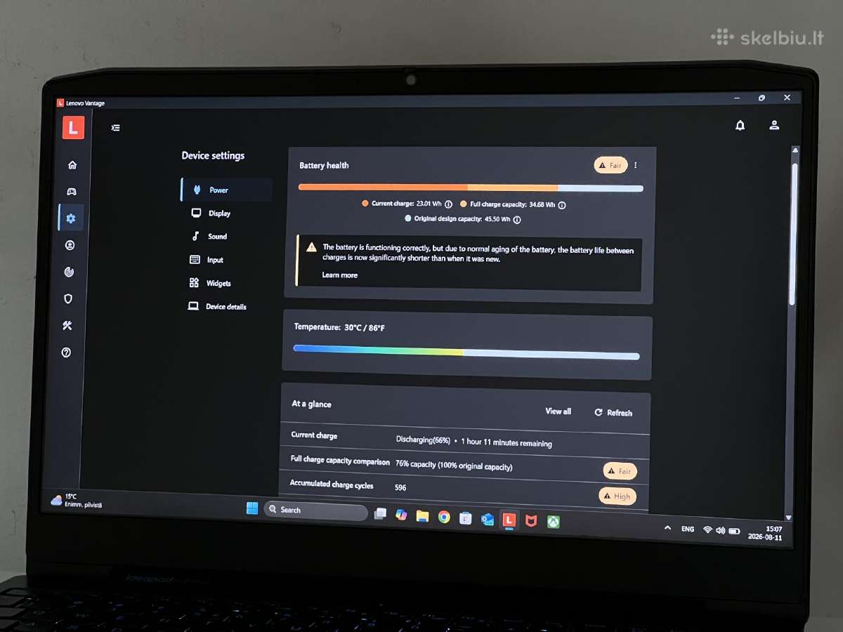 Parduodamas Ideapad Gaming su Gtx 1650, Ryzen 5. - nuotraukos Nr. 10