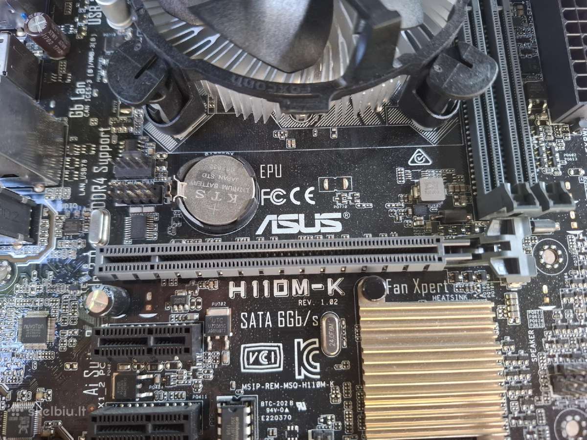 Asus H110m-k + i3-7100 + aušintuvas. Lga1151 - nuotraukos Nr. 4
