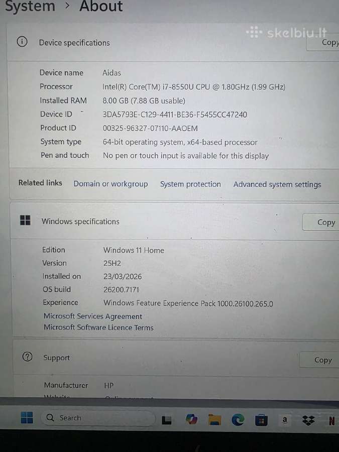 Hp Envy 17 ae1xx - nuotraukos Nr. 11