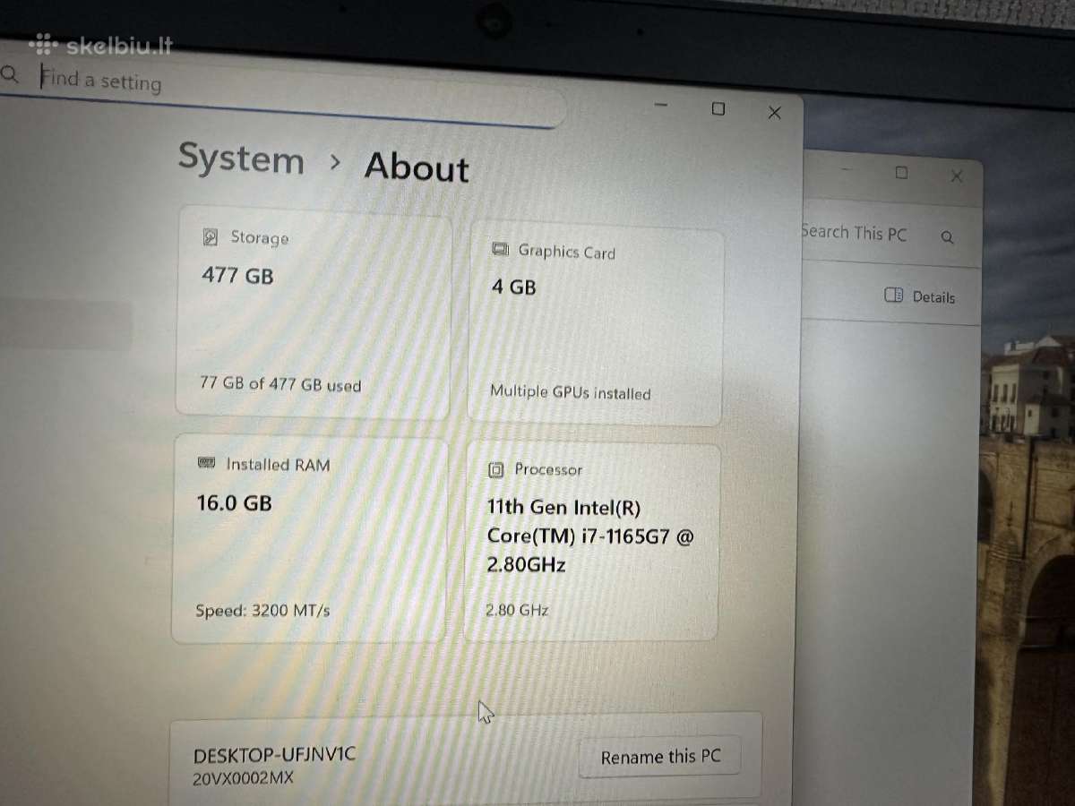 Lenovo Thinkpad P14s Gen2 I7 16gb 512ssd T500 14 - nuotraukos Nr. 11