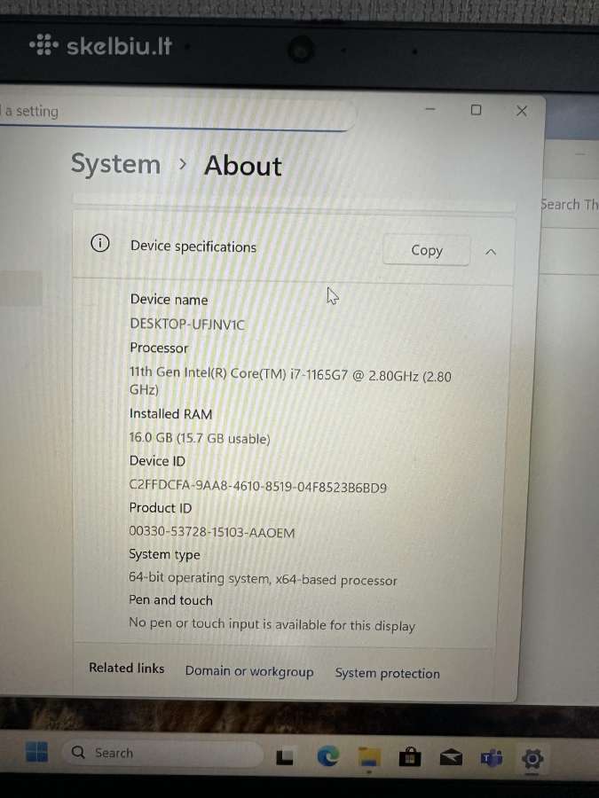 Lenovo Thinkpad P14s Gen2 I7 16gb 512ssd T500 14 - nuotraukos Nr. 9