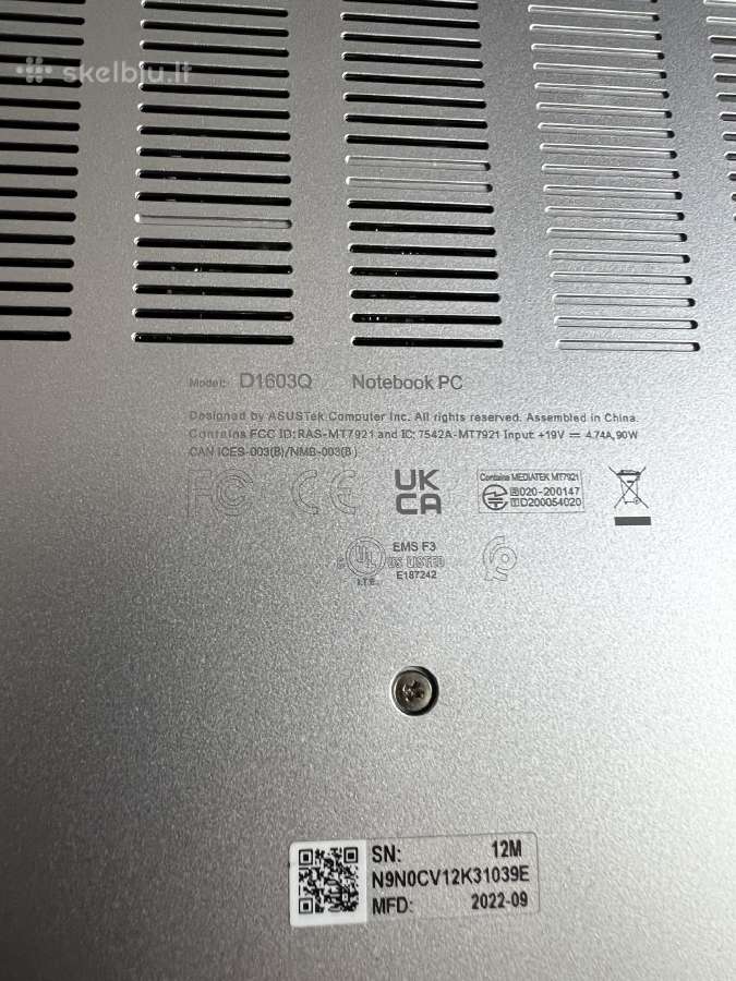 Asus Vivobook 16 Ryzen 5 5600h / 16gb / 512gb SSD - nuotraukos Nr. 5