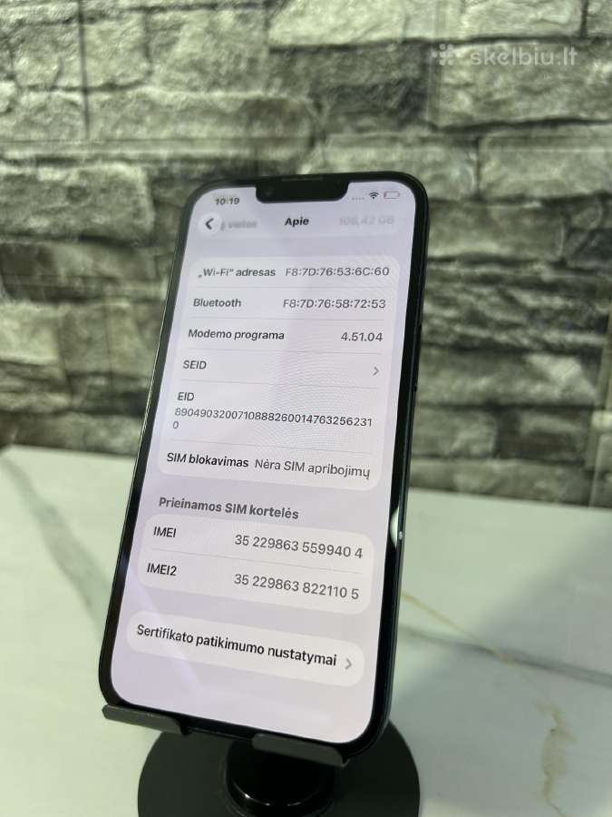 iPhone 14 128gb 75% Dark Blue - nuotraukos Nr. 8