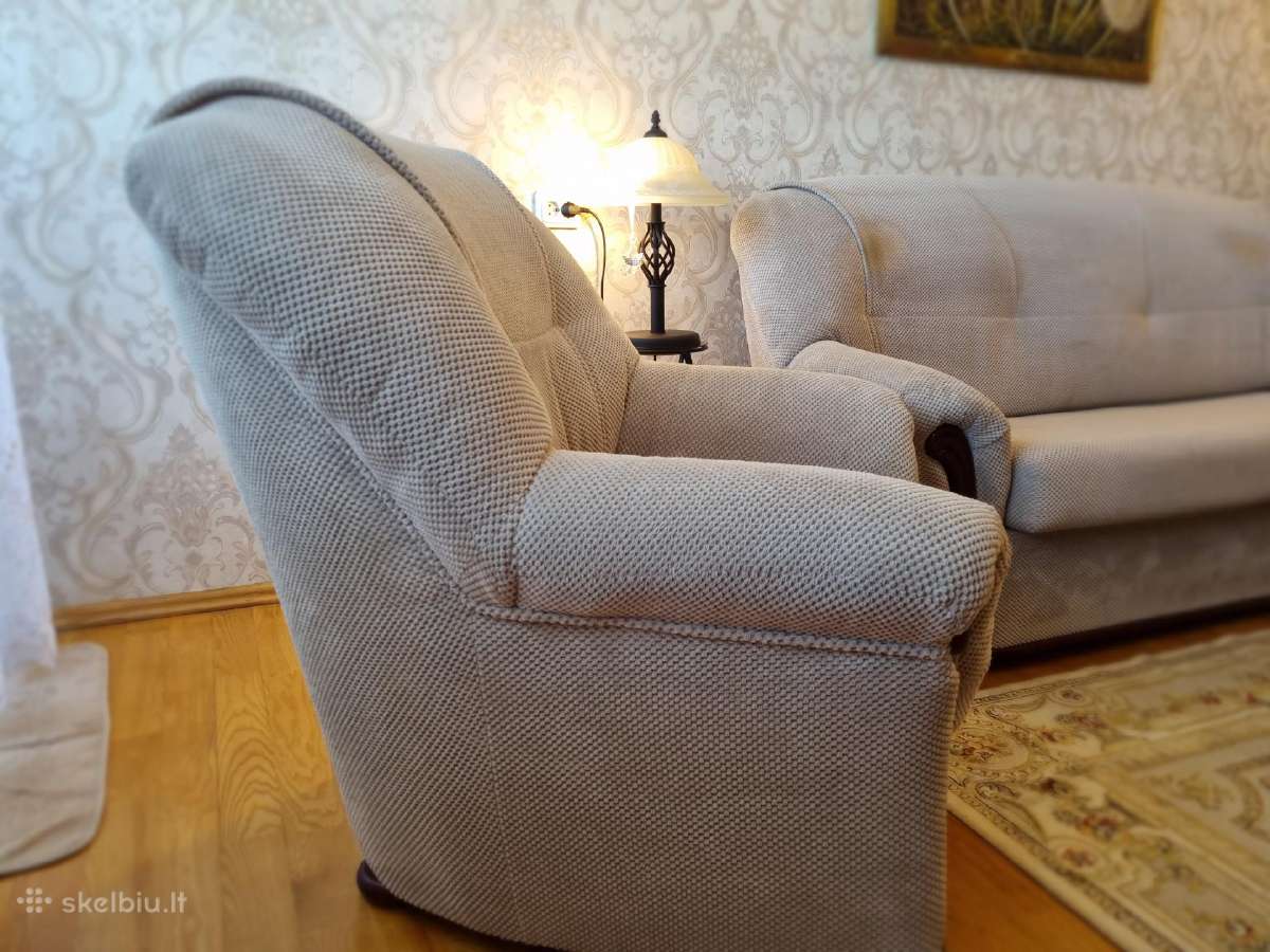 Sofa ir foteliai 3+1+1 bei staliukas. Komplektas - nuotraukos Nr. 5