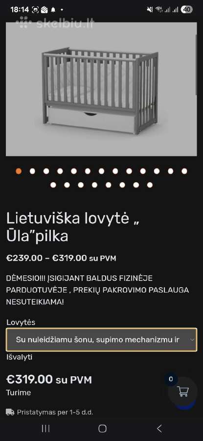 Lietuviška lovytė "Ūla" su Lono čiužiniu - nuotraukos Nr. 10