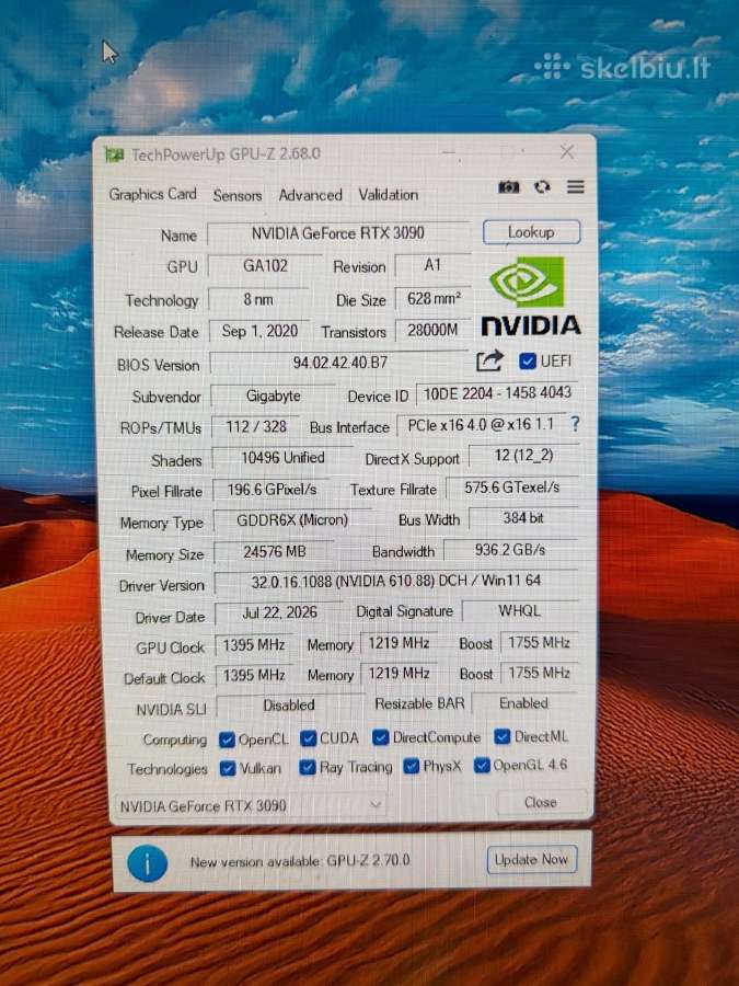 Gigabyte Geforce Rtx 3090 24gb Gddr6x - nuotraukos Nr. 10