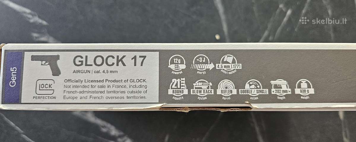 Glock 17 Gen5 pneumatinis pistoletas 4,5mm - nuotraukos Nr. 5