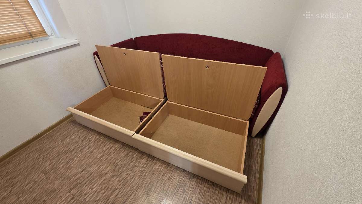Parduodama sofa su miegojimo f-ja ir patalynės dėž - nuotraukos Nr. 4