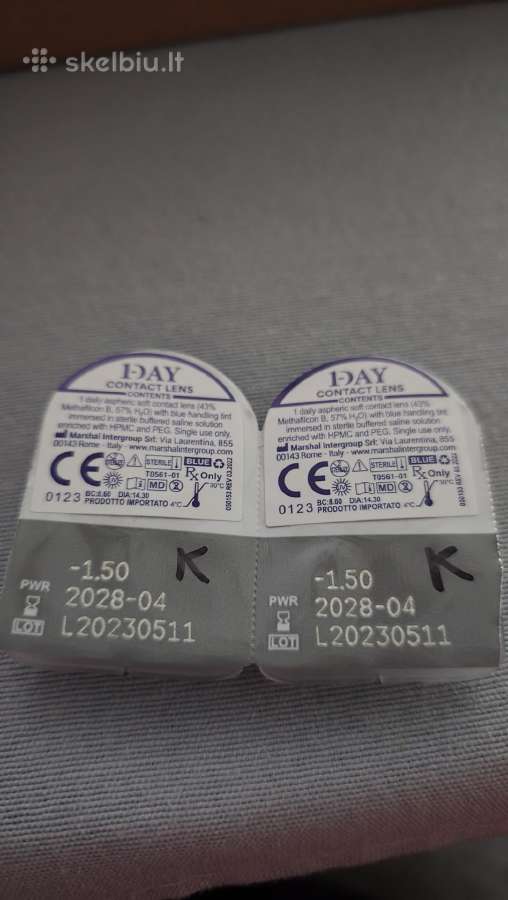 Vienadieniai kontaktiniai lešiai -1.50 dioptrijų - nuotraukos Nr. 3