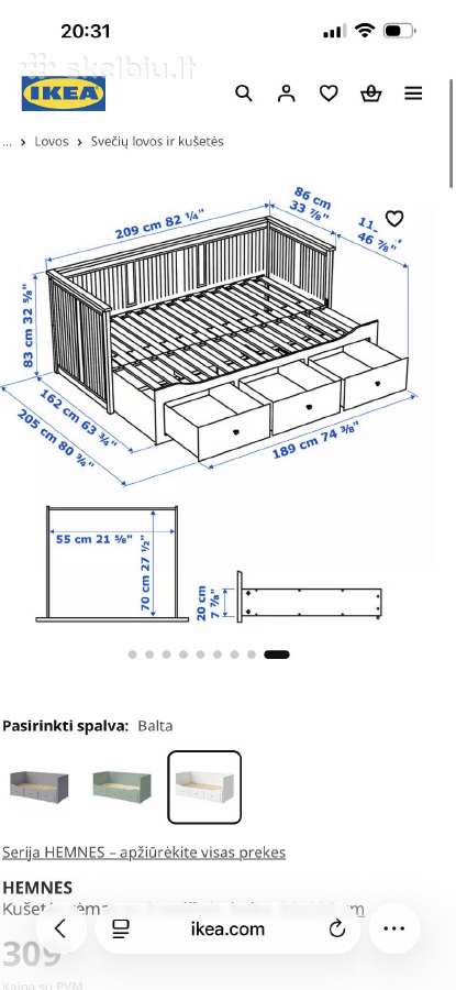 Ikea lova- išskleidžiama - nuotraukos Nr. 4