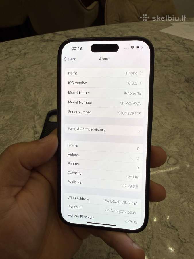 iPhone 15, 128gb 100% - nuotraukos Nr. 5